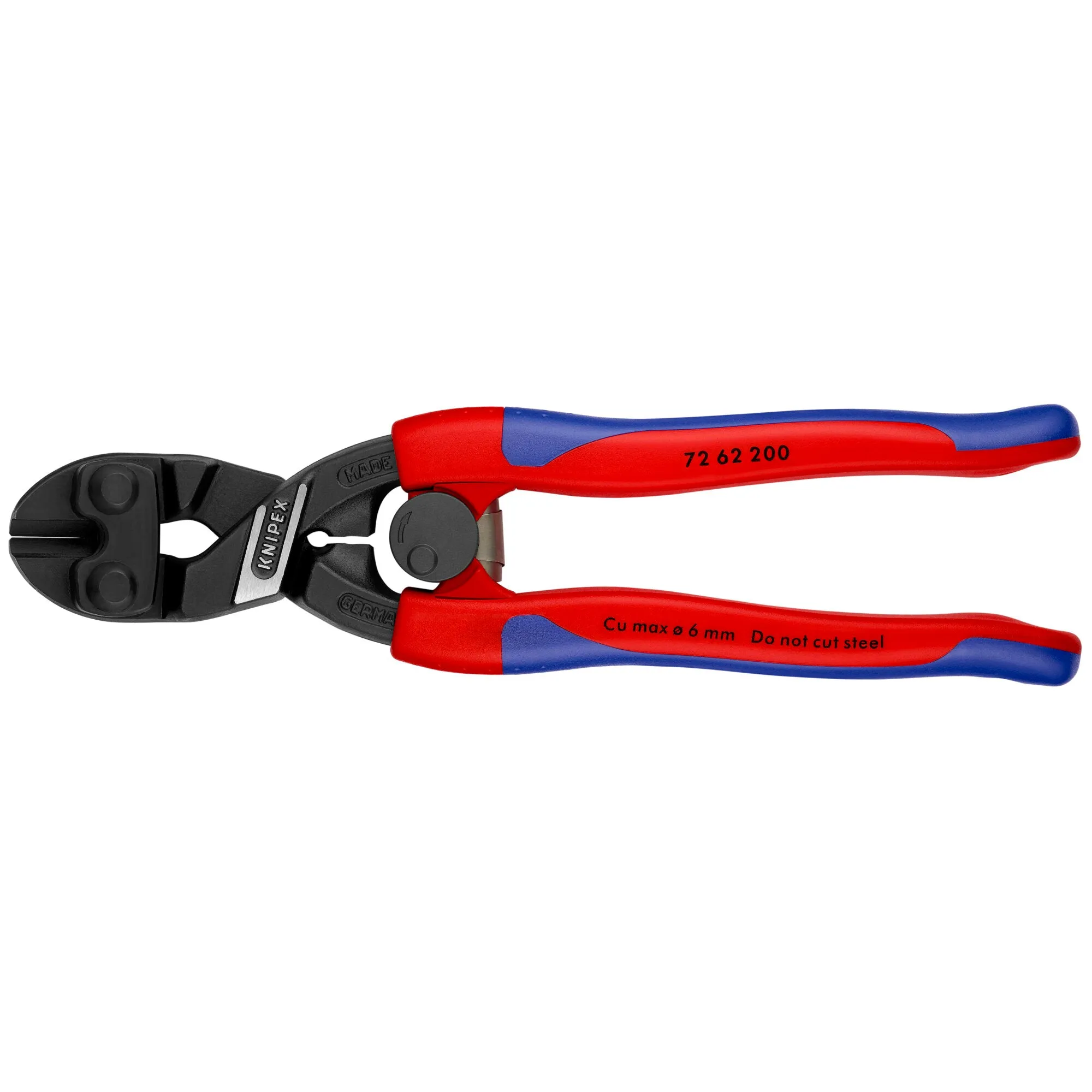 Knipex 72 62 200 8" High Leverage Flush Cutter for Plastic and Soft Metal