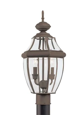 Lancaster Collection - Two Light Outdoor Post Lantern | Finish: Antique Bronze - 8229EN-71