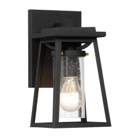 Lanister Court 11 in. Outdoor Wall Lantern Black & Gold Finish