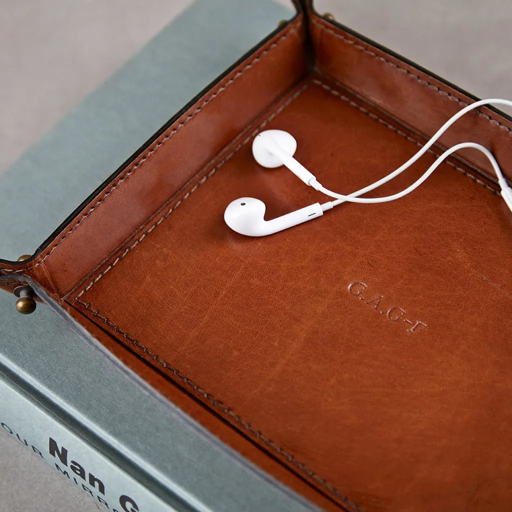 Leather Coin Tray - Personalise The Centre