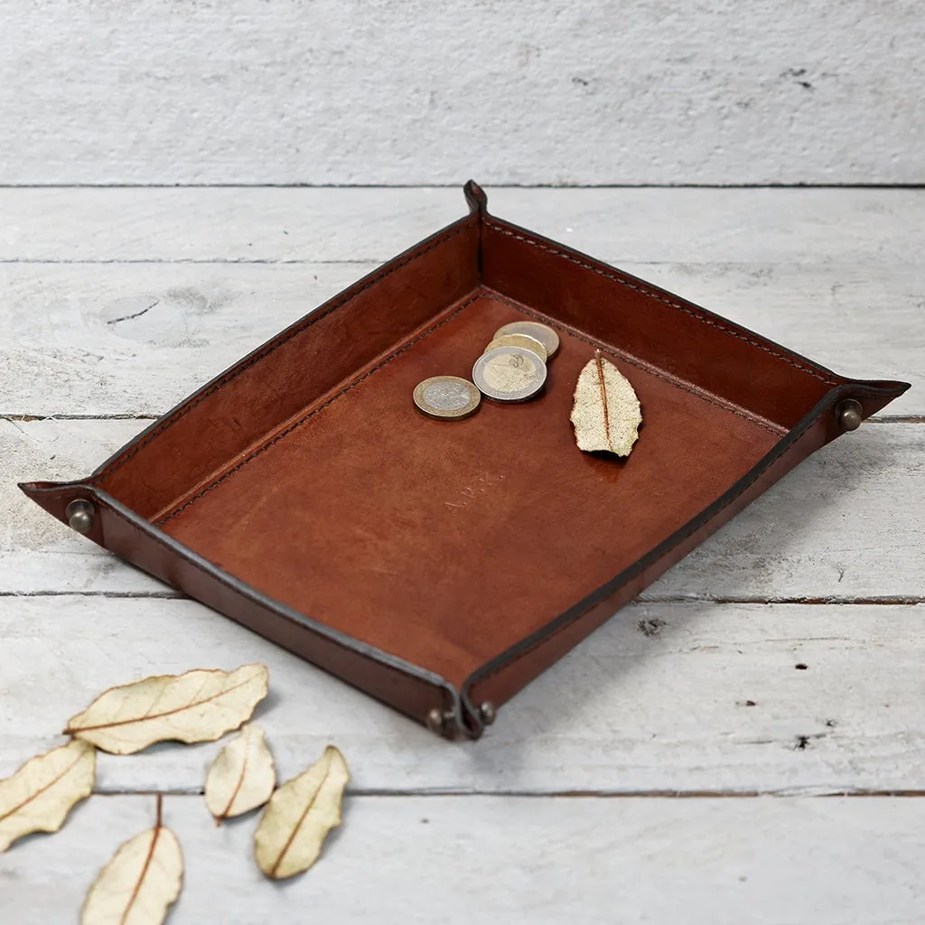 Leather Coin Tray - Personalise The Centre