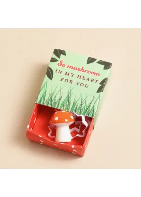 Lisa Angel -  Tiny Matchbox Ceramic Mushroom Token