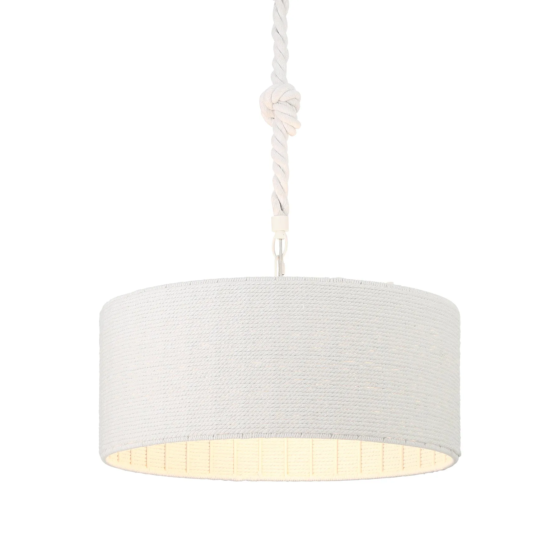 Lodelle 25" 3 Lights Pendant Light White Finish