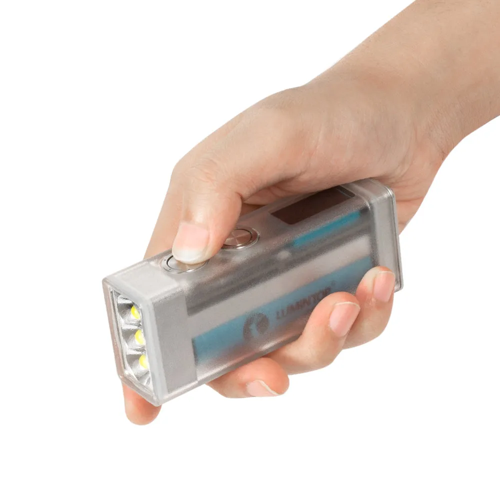 Lumintop Moonbox 10000LM Rechargeable EDC Flashlight Self-defense LED Torch - Transparent