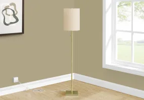 LuxeGlow 62 inch Contemporary Brass Floor Lamp with Ivory Shade