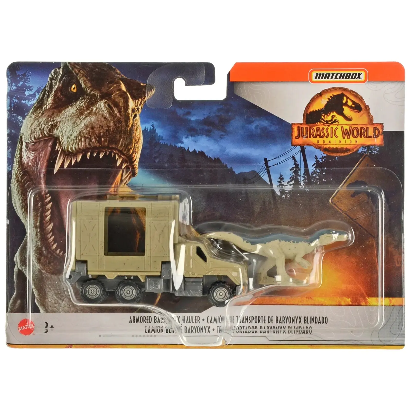 Matchbox Jurassic World Dinosaur Transporter Vehicle With Figure