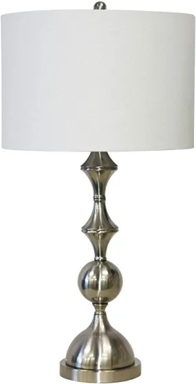 Metal Stacked Table, Silver, 32" Lamps