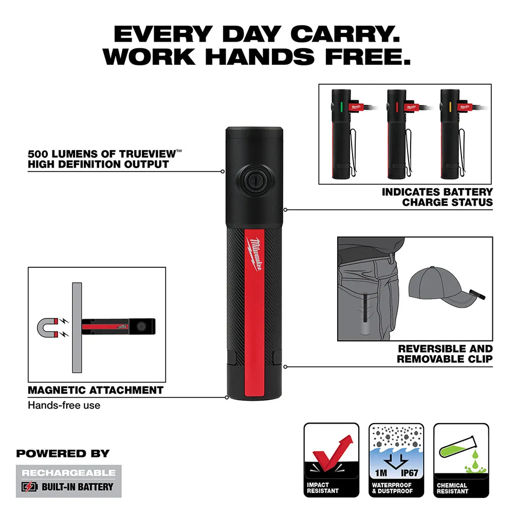 Milwaukee 2011R Milwaukee® Rechargeable 500L Everyday Carry Flashlight w/ Magnet