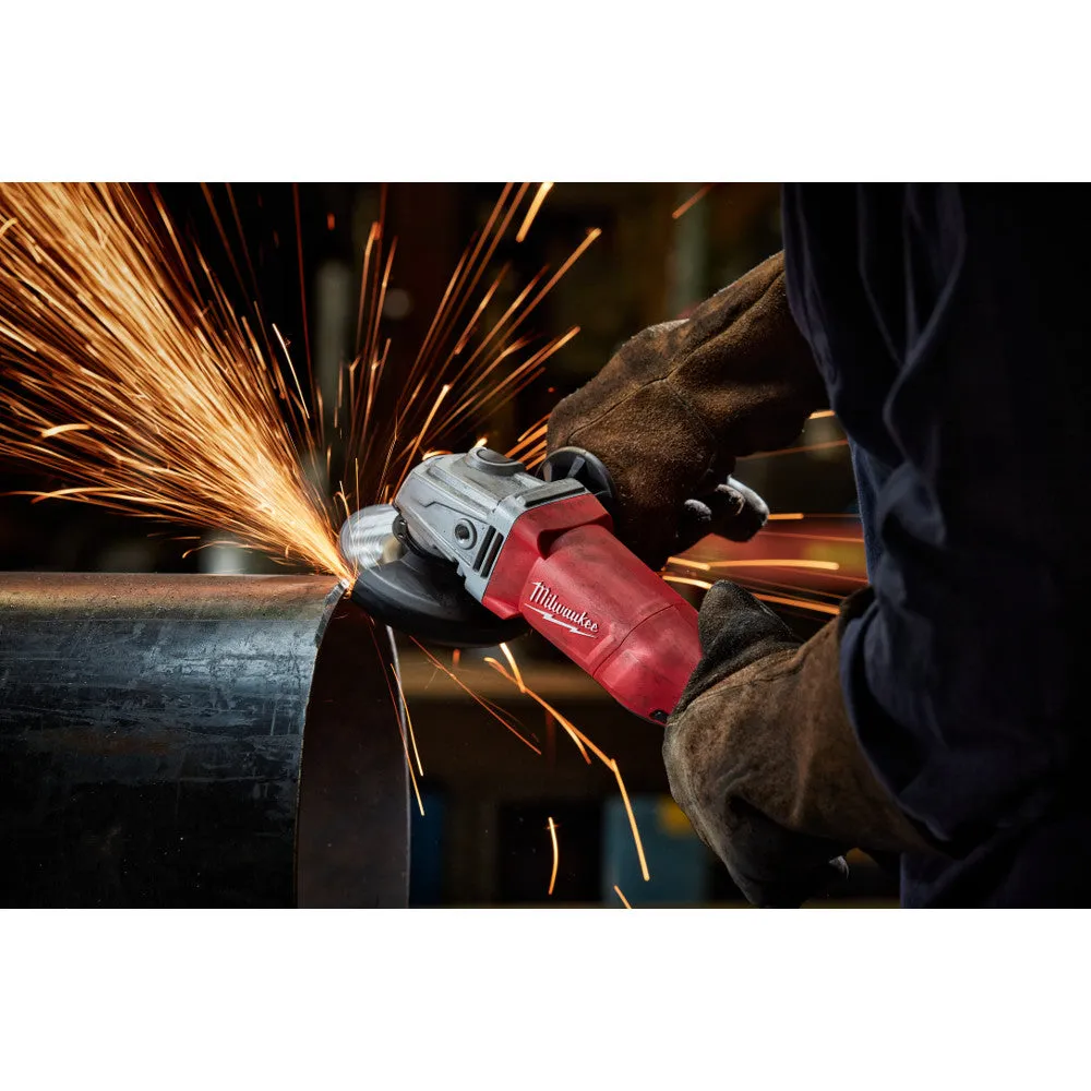 Milwaukee 6142-30 4-1/2" 11A Small Angle Grinder, Lock on, Overload Protection