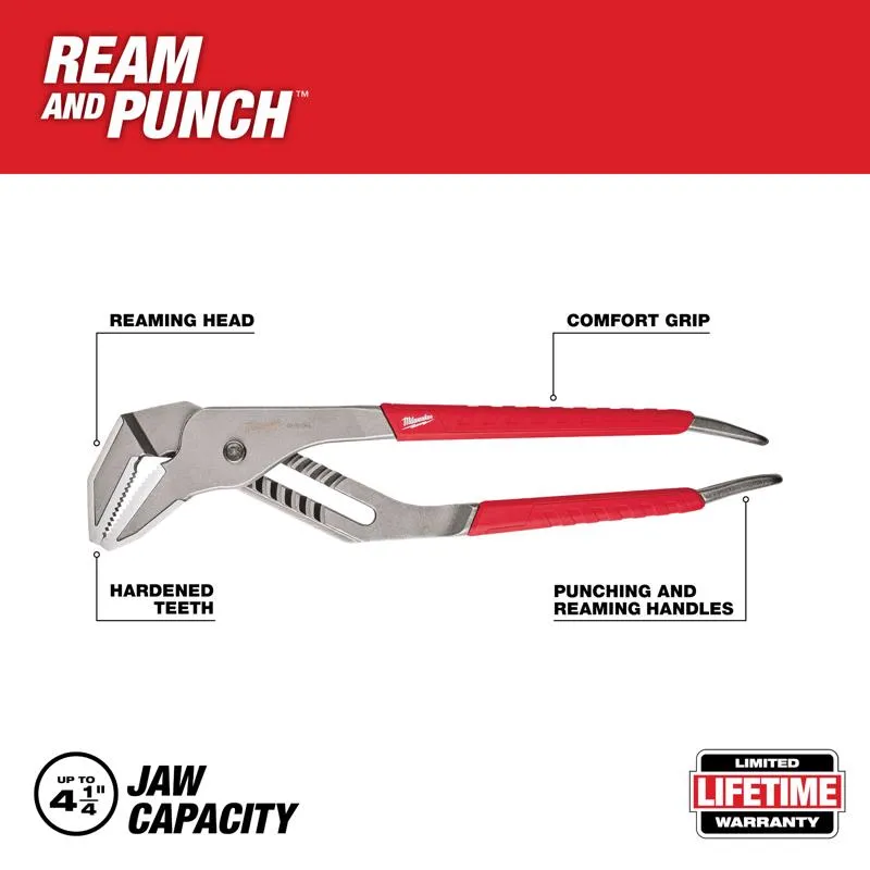 Milwaukee Ream & Punch 16 in. Forged Alloy Steel Straight-Jaw Pliers