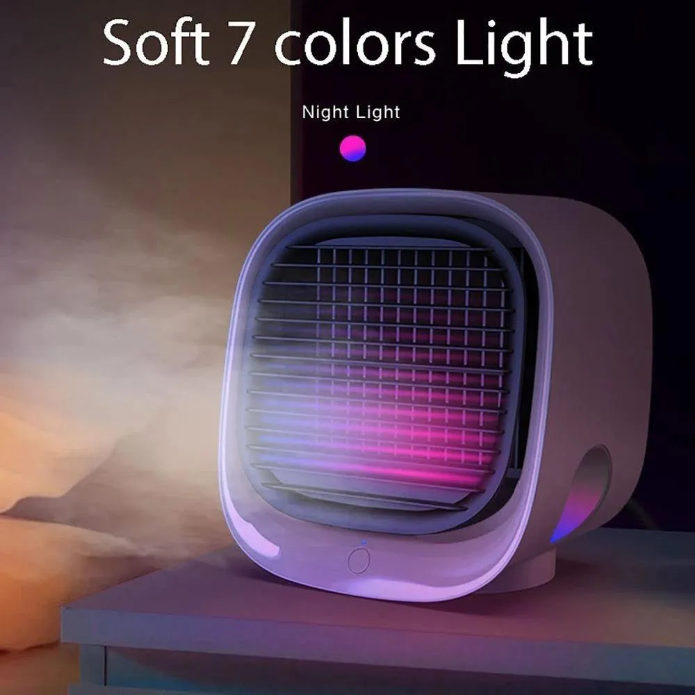 Mini Air Conditioner Air Cooler Fan With LED Night Light