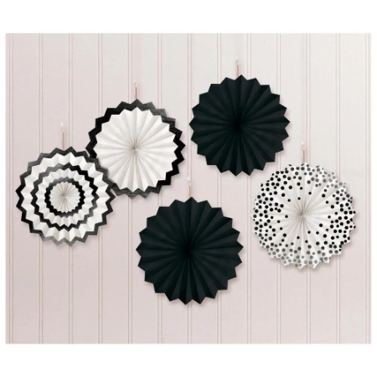 Mini Fan Decoration 5 Per Package - Black