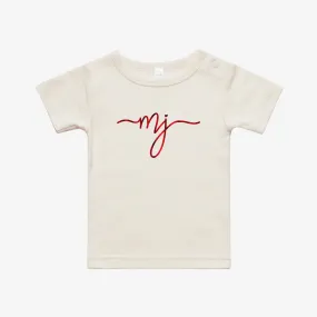 MJ | GIRLS | Organic Cotton Tee - Dust & Red