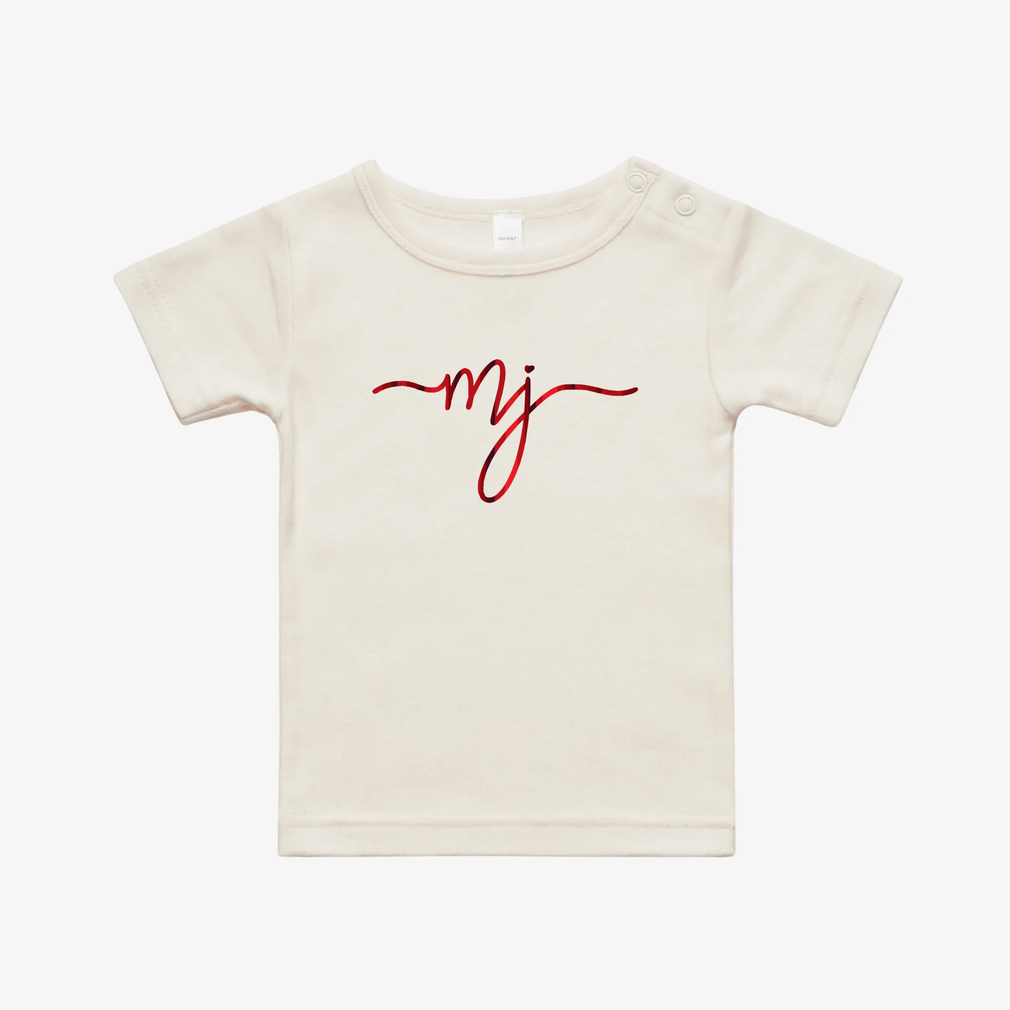 MJ | GIRLS | Organic Cotton Tee - Dust & Red