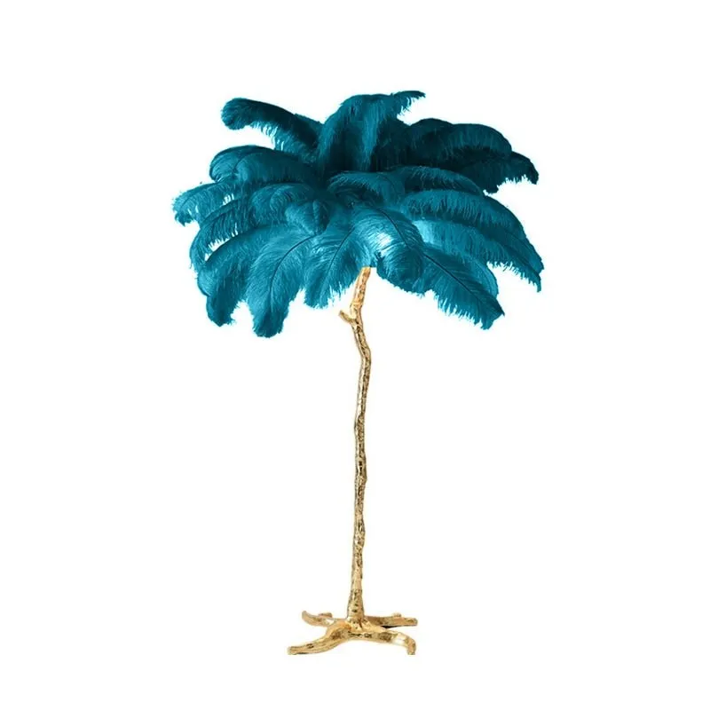 Modern LED Floor Lamp with Ostrich Feather Design