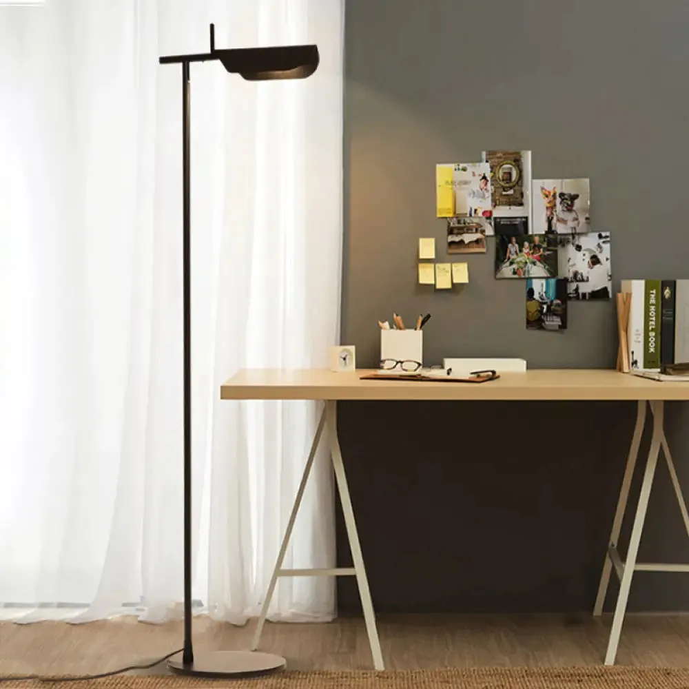 Modern Metal Floor Lamp for Bedroom- Black/White/Blue Folded Standing Light