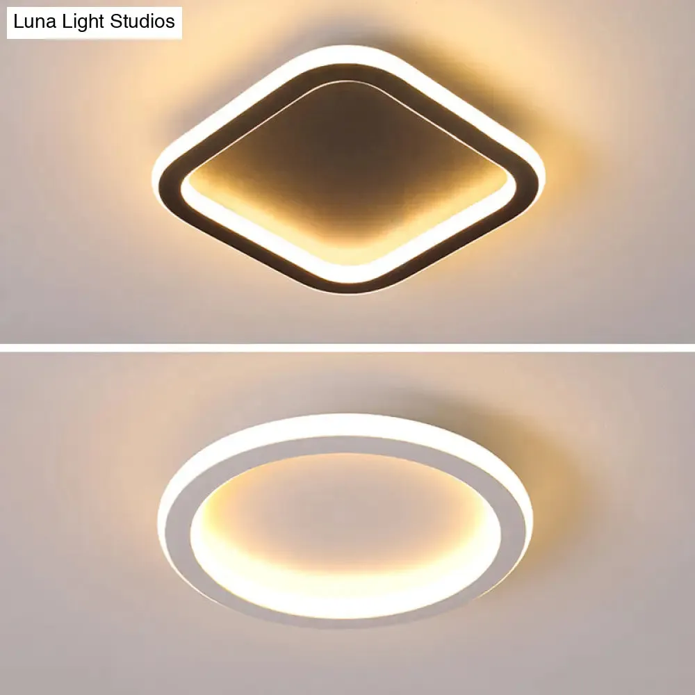 Modern Metal Geometric LED Ceiling Light Fixture | Flush Mount