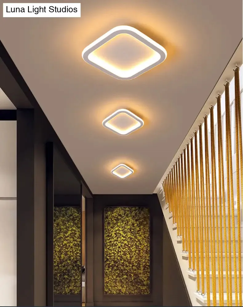 Modern Metal Geometric LED Ceiling Light Fixture | Flush Mount