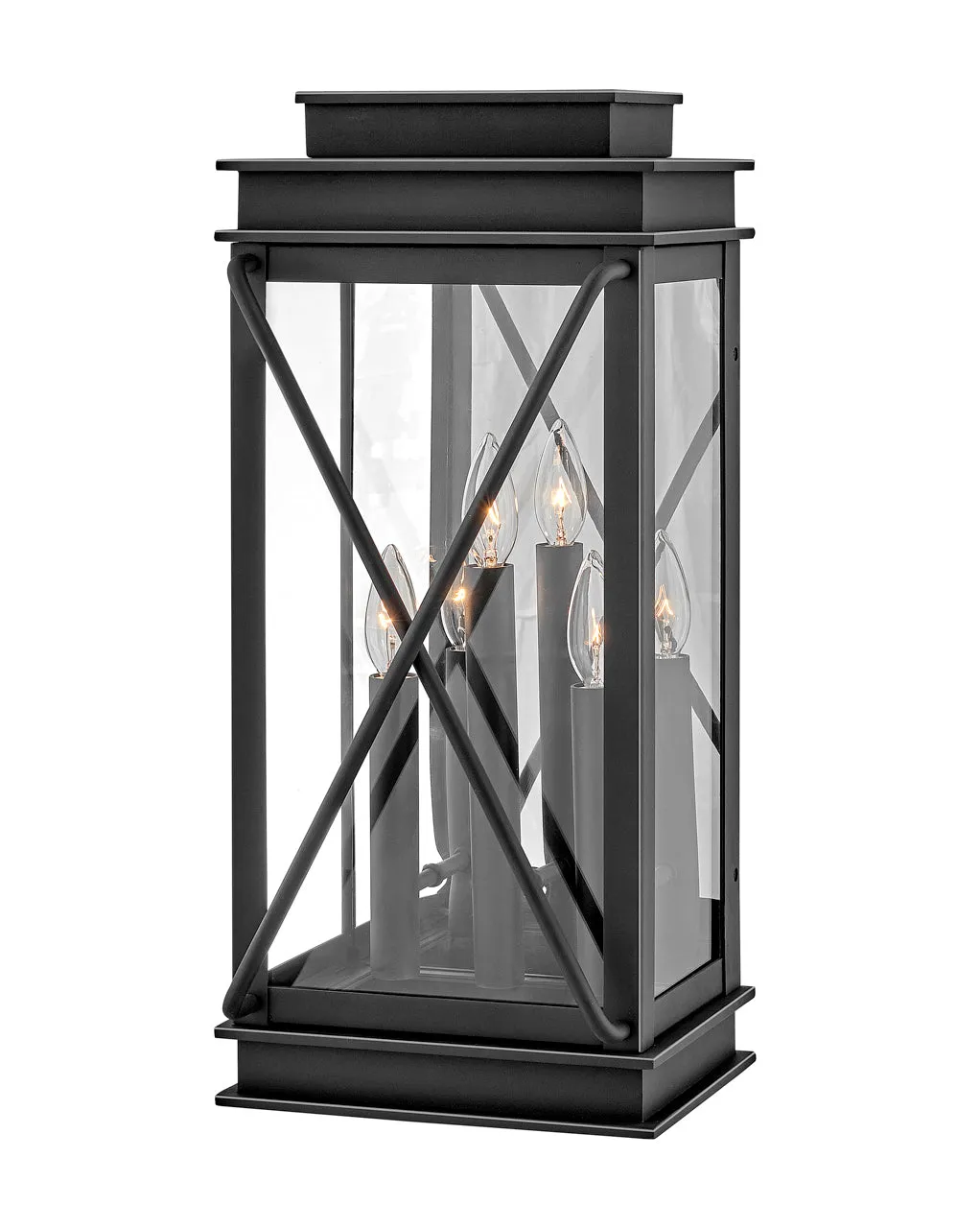 Montecito Large Wall Mount Lantern in Museum Black