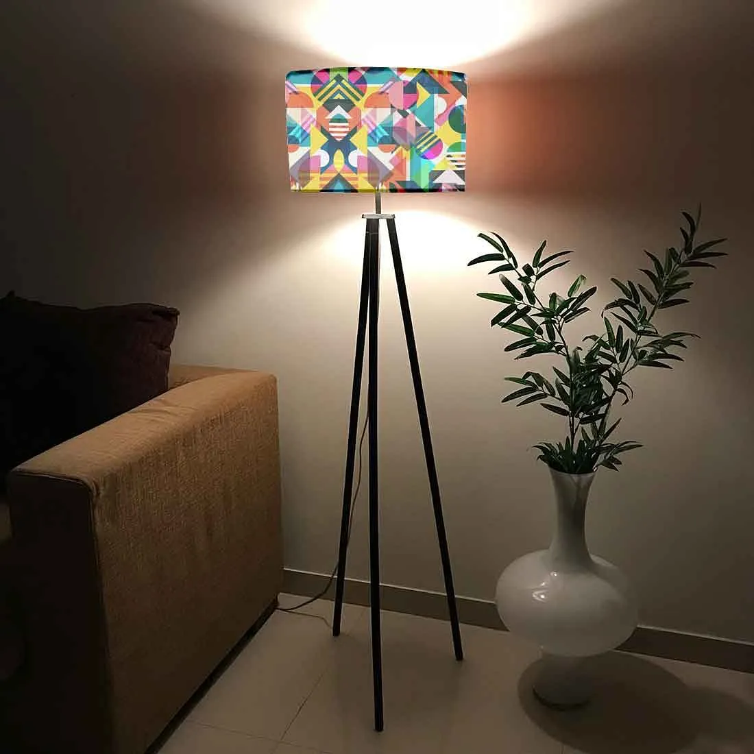 Multicolor Standing Light for Bedroom Tripod Floor Lamp