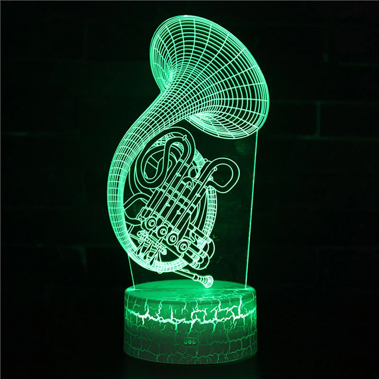 Musical Instrument 3D Night Light LED Colorful 16-Color Remote Control Desk Lamp