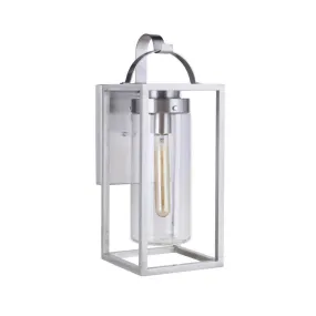 Neo 1 Light Large Outdoor Wall Lantern in Satin Aluminum