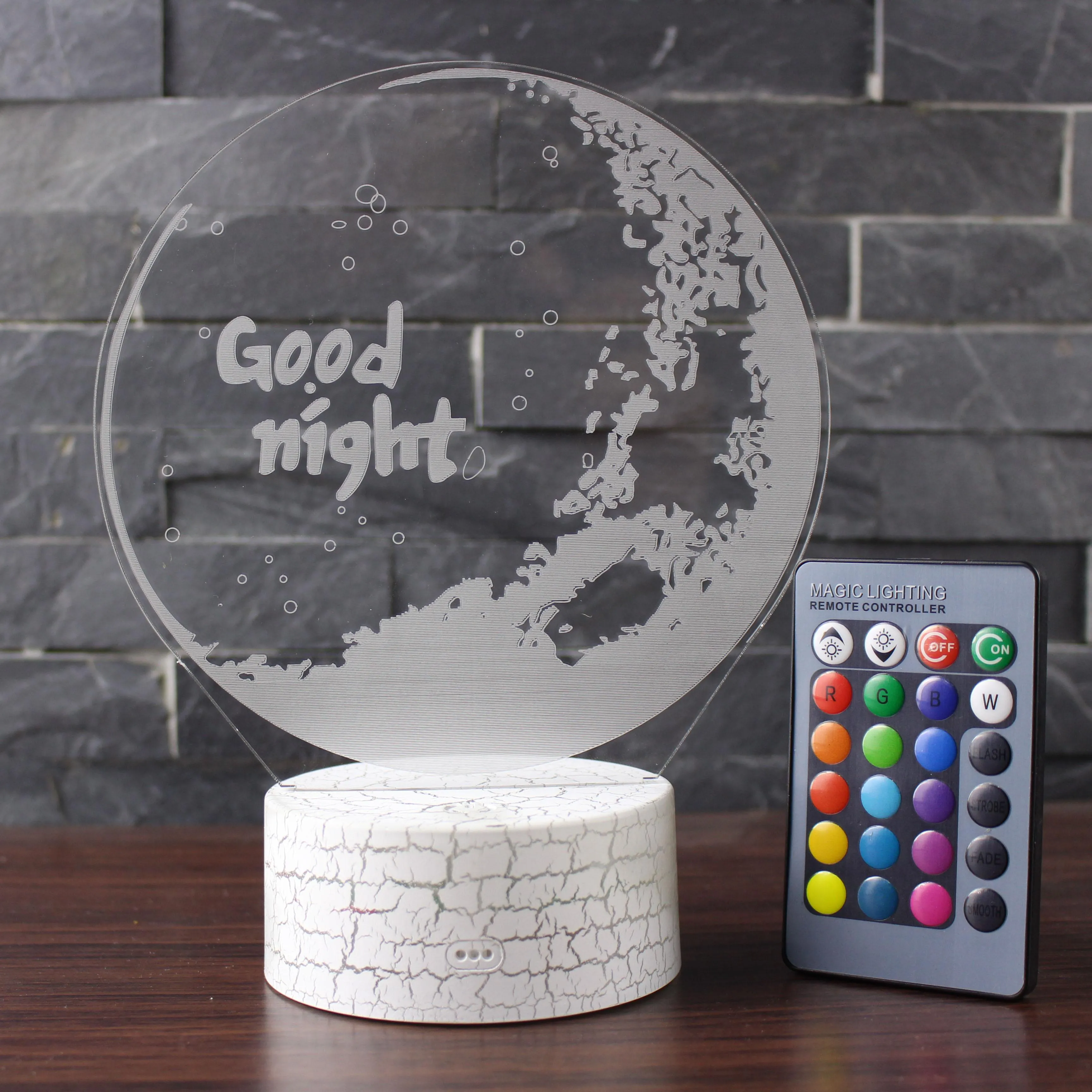 New Romantic Love 3D Lamp Moon Acrylic LED Night Light Decorative Table Lamp Valentine's Day Sweetheart Wife's Gift