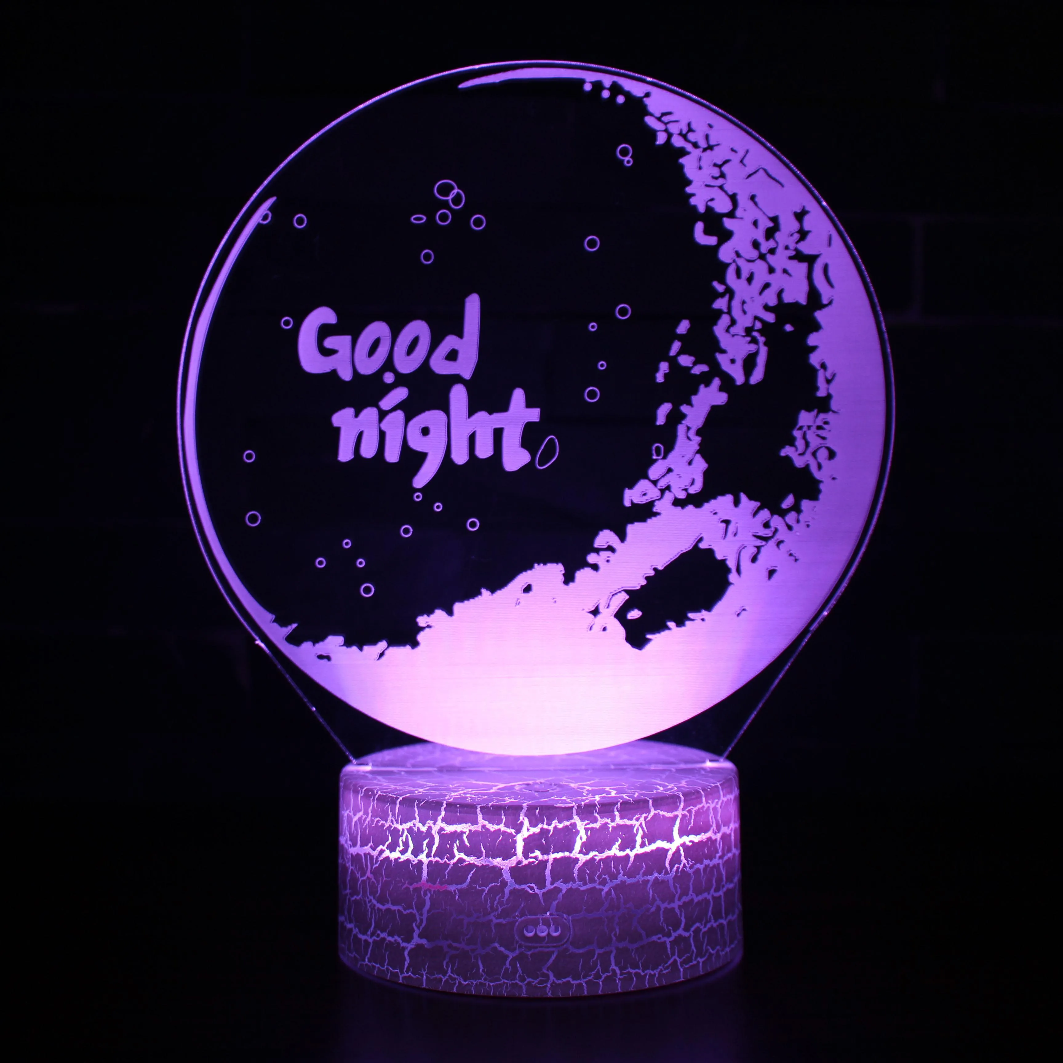 New Romantic Love 3D Lamp Moon Acrylic LED Night Light Decorative Table Lamp Valentine's Day Sweetheart Wife's Gift