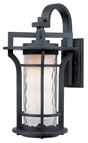 Oakville 1-Light Outdoor Wall Lantern in Black Oxide with Water Glass