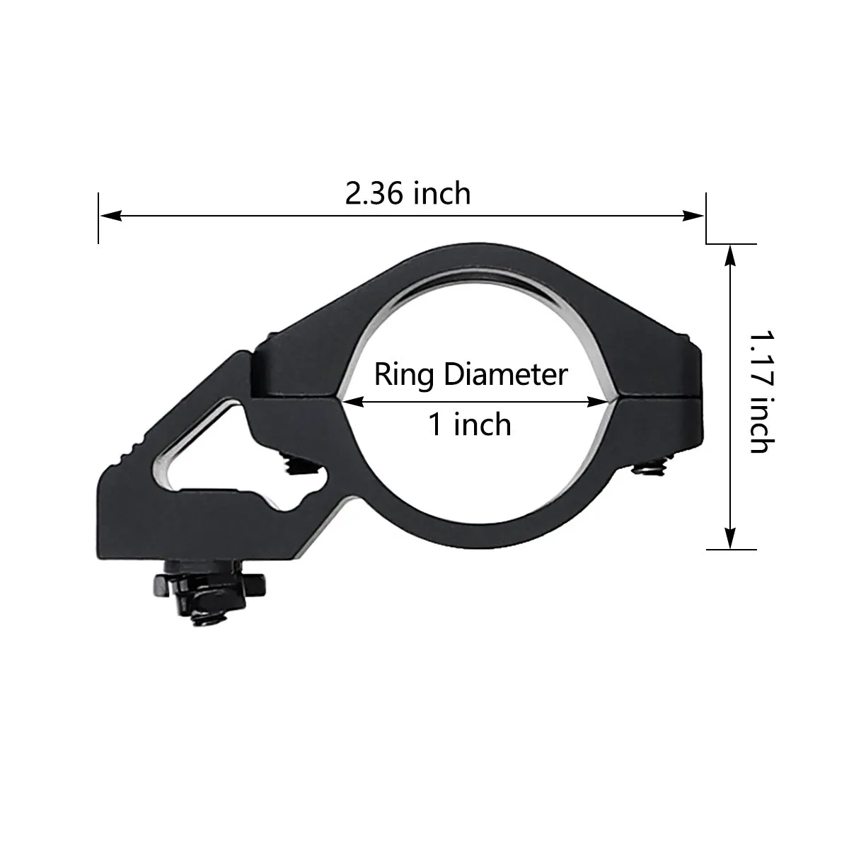 ohhunt 45 degree Offset M-lok Flashlight Mount Ring for 1 inch Diameter Flashlights