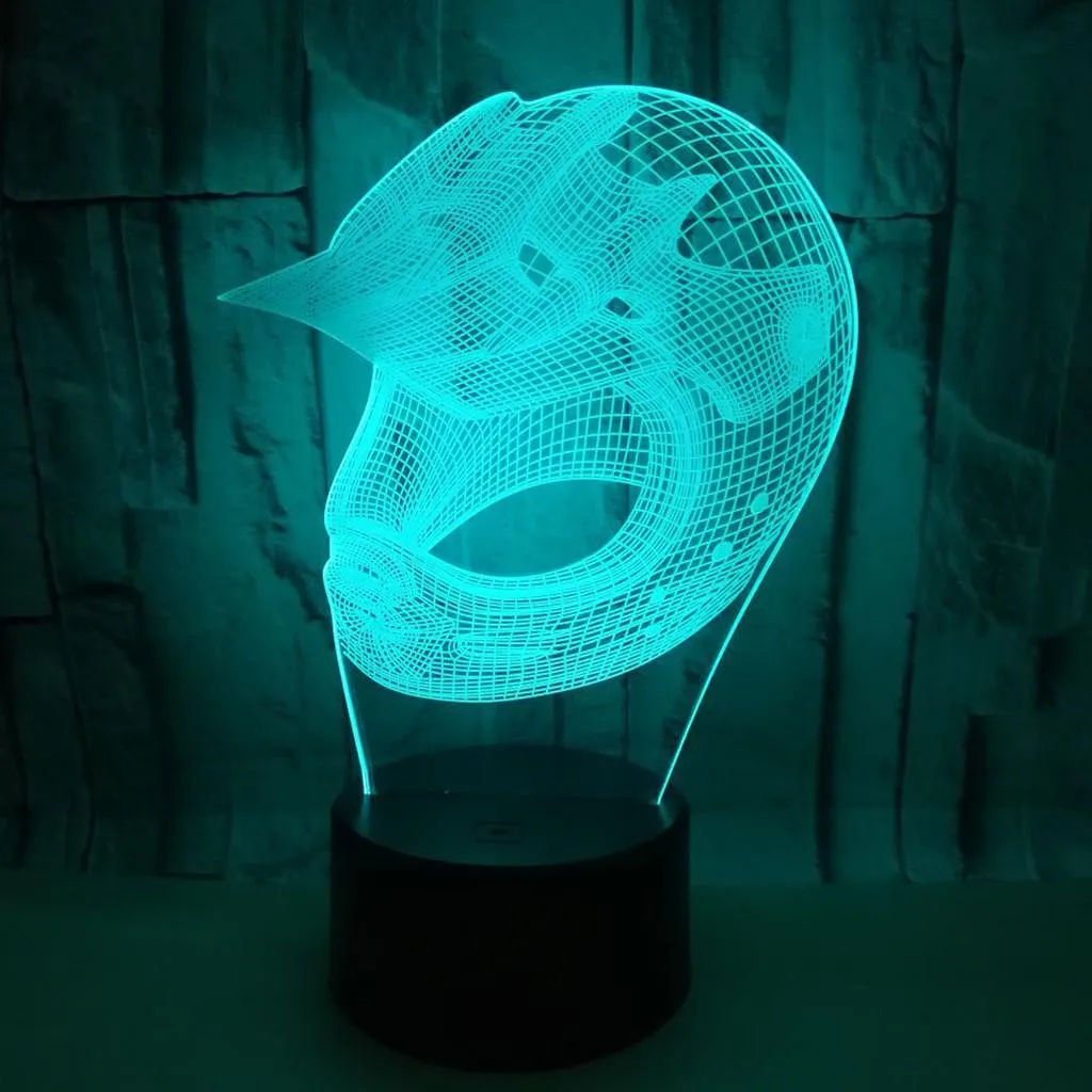 ON 3D Colorful Football Cap Toy Helmet Led Light Gift Furnitures Illusion Lights