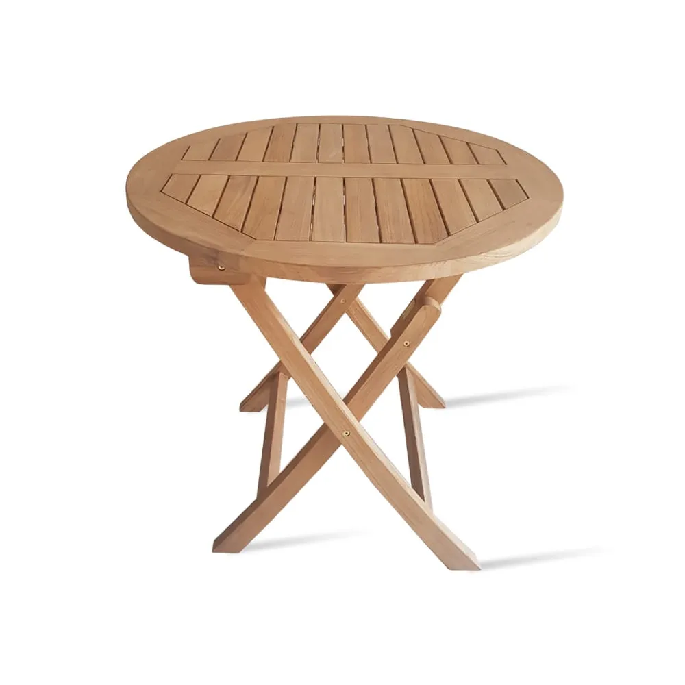 Pamela Teak Folding Round Dining Table