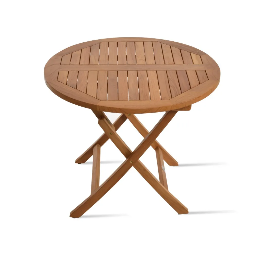 Pamela Teak Folding Round Dining Table