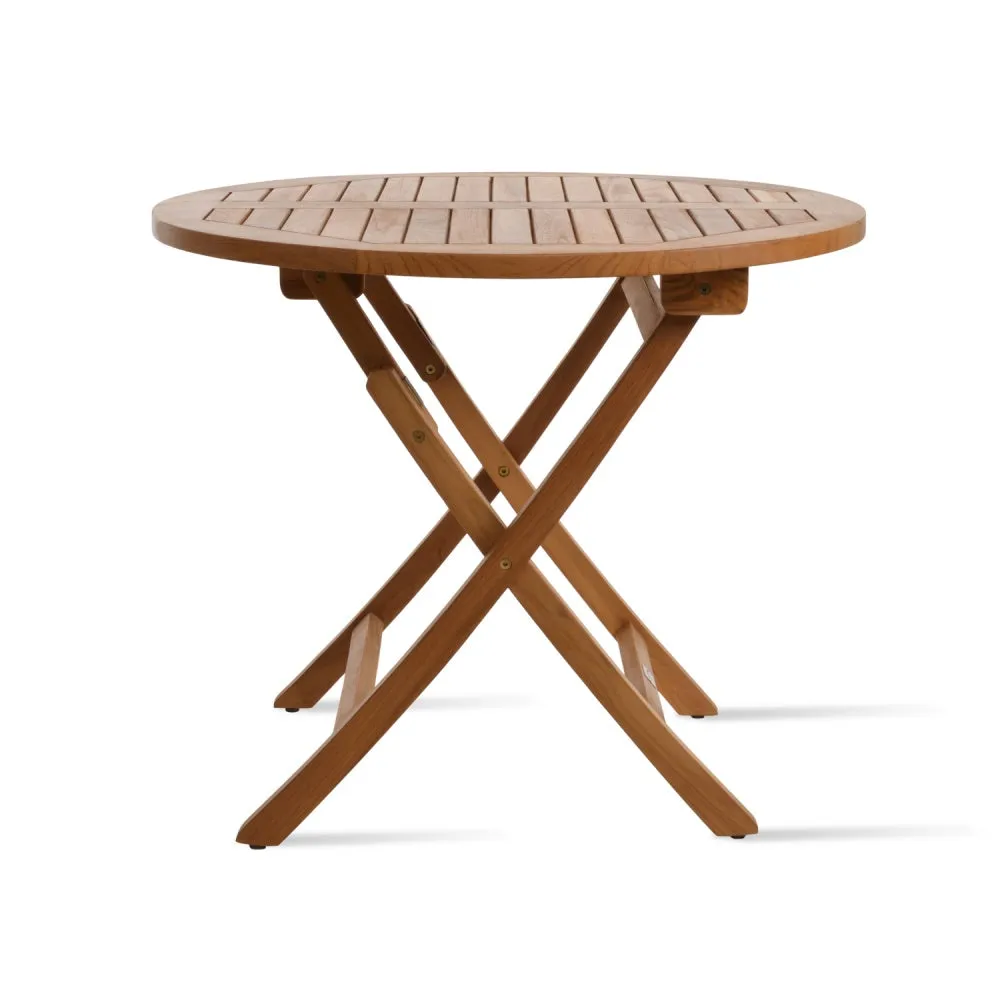 Pamela Teak Folding Round Dining Table