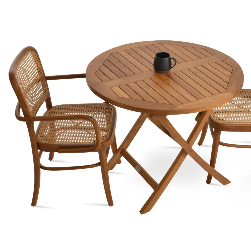 Pamela Teak Folding Round Dining Table