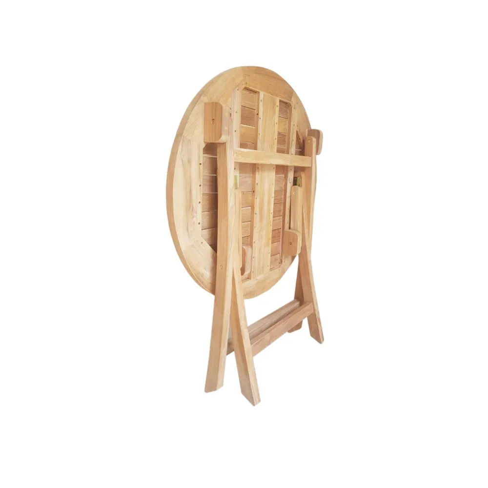 Pamela Teak Folding Round Dining Table