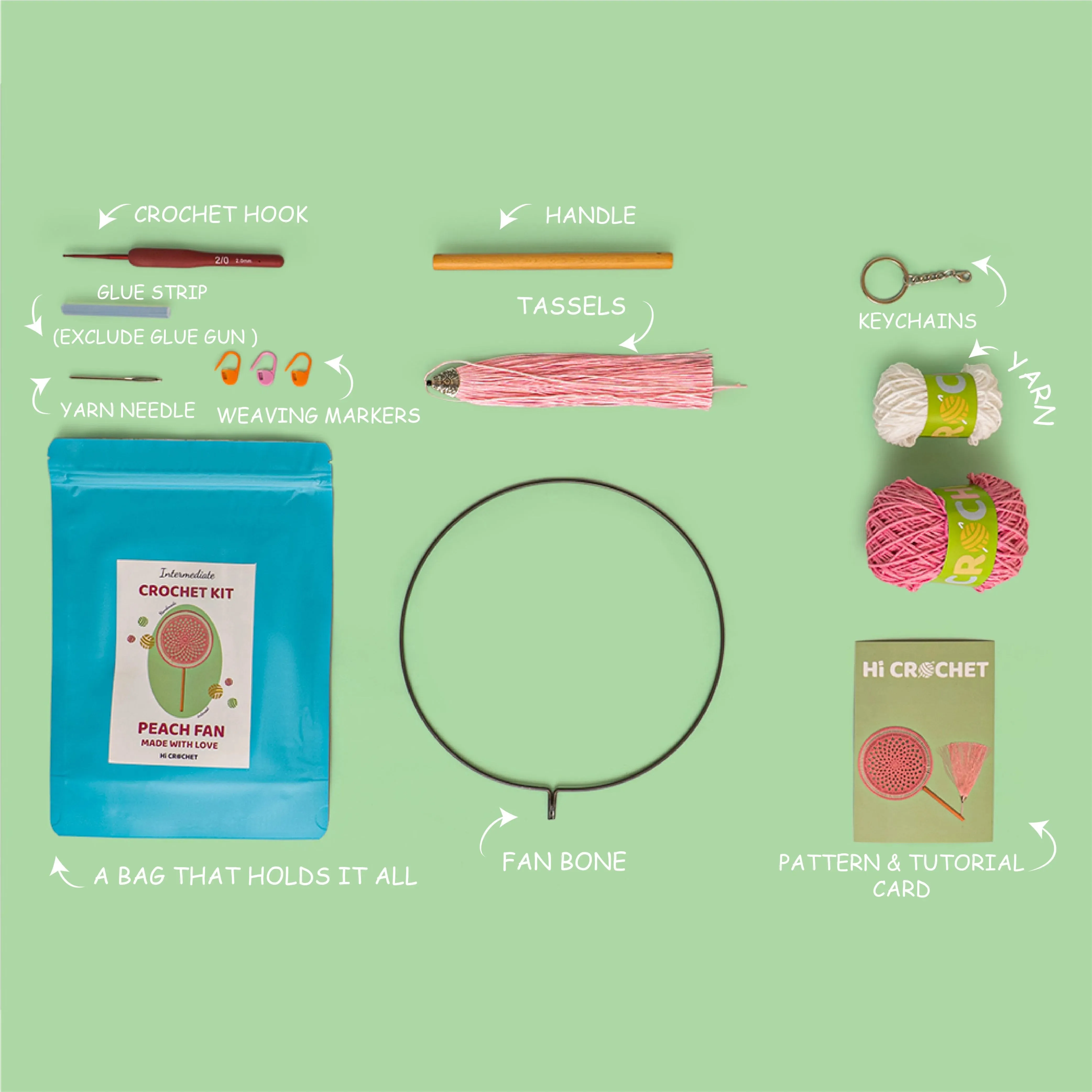 Peach Fan Crochet Kit