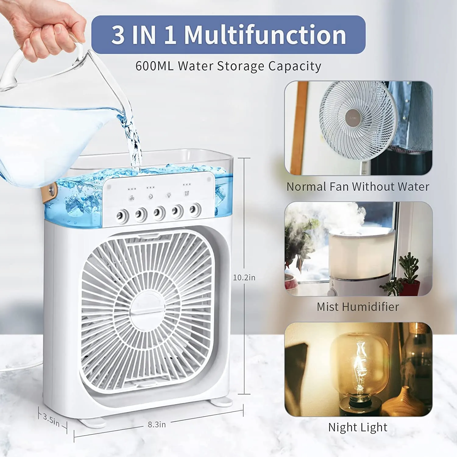 Personal Cooler Portable Air Conditioner Fan With 3 Speed Mode