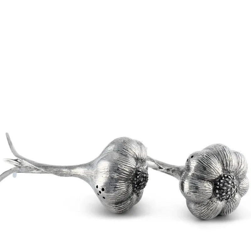 Pewter Garlic Salt & Pepper Set