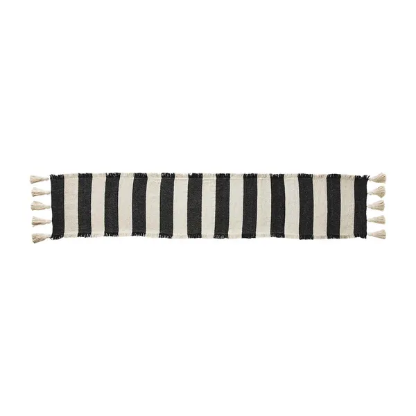 Ponchaa Black Stripe Table Runner