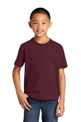 Port & Company Youth Fan Favorite Short Sleeve Crewneck T-Shirt - Athletic Maroon - Closeout