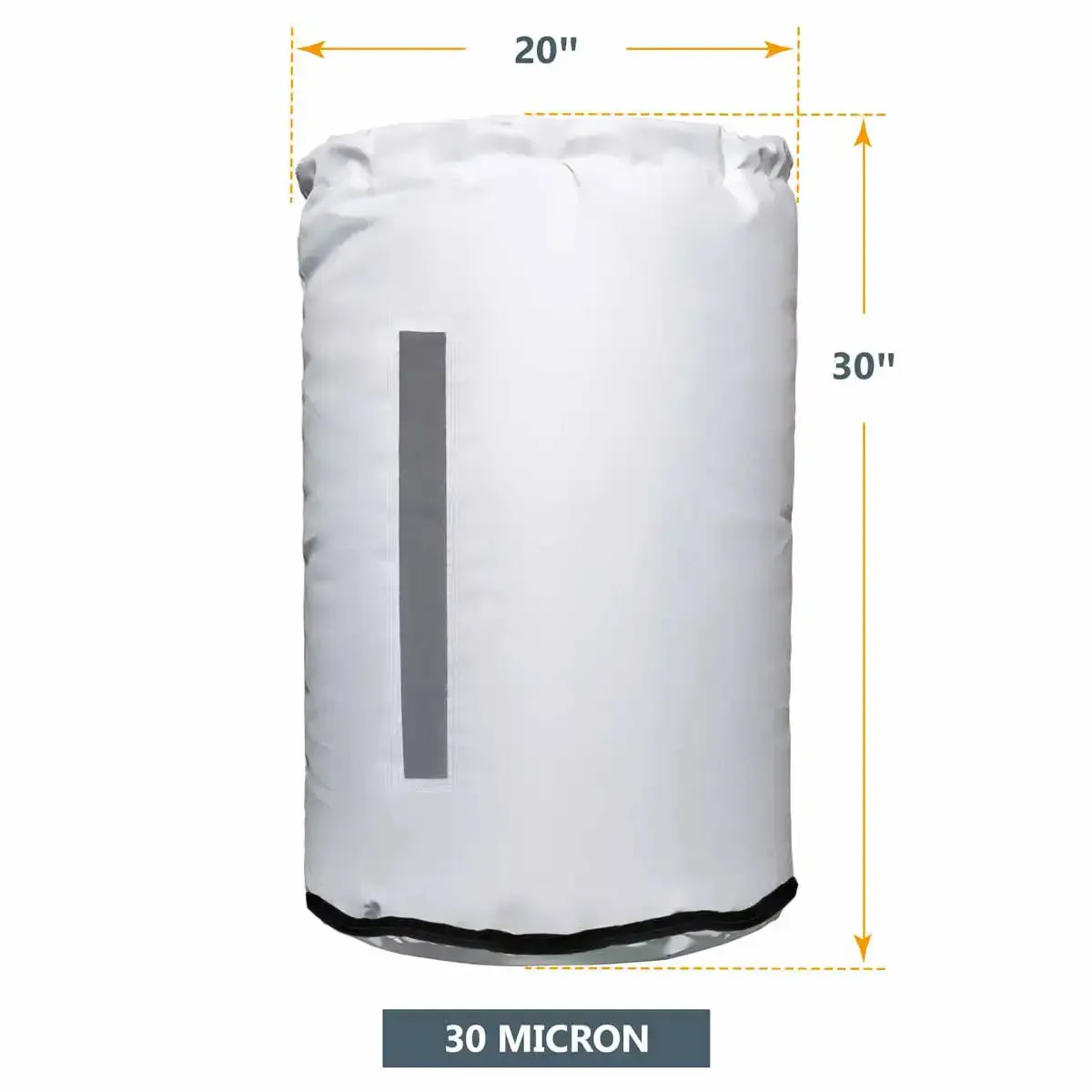 POWERTEC 20" x 30" Dust Collector Bottom Bag with Clear Window & Zipper