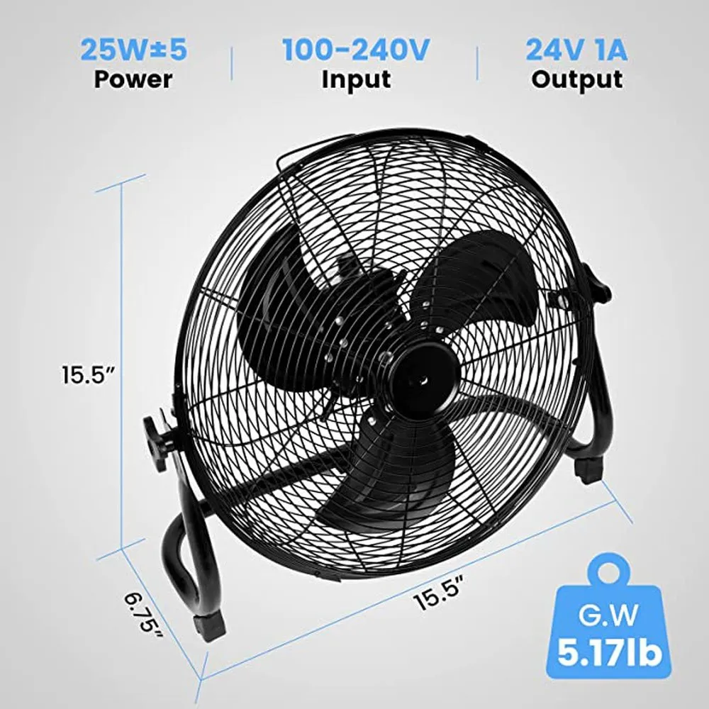 Rechargeable Cordless Floor Fan 12-Inch, High Velocity Floor Fan With 360-Degree Tilt,