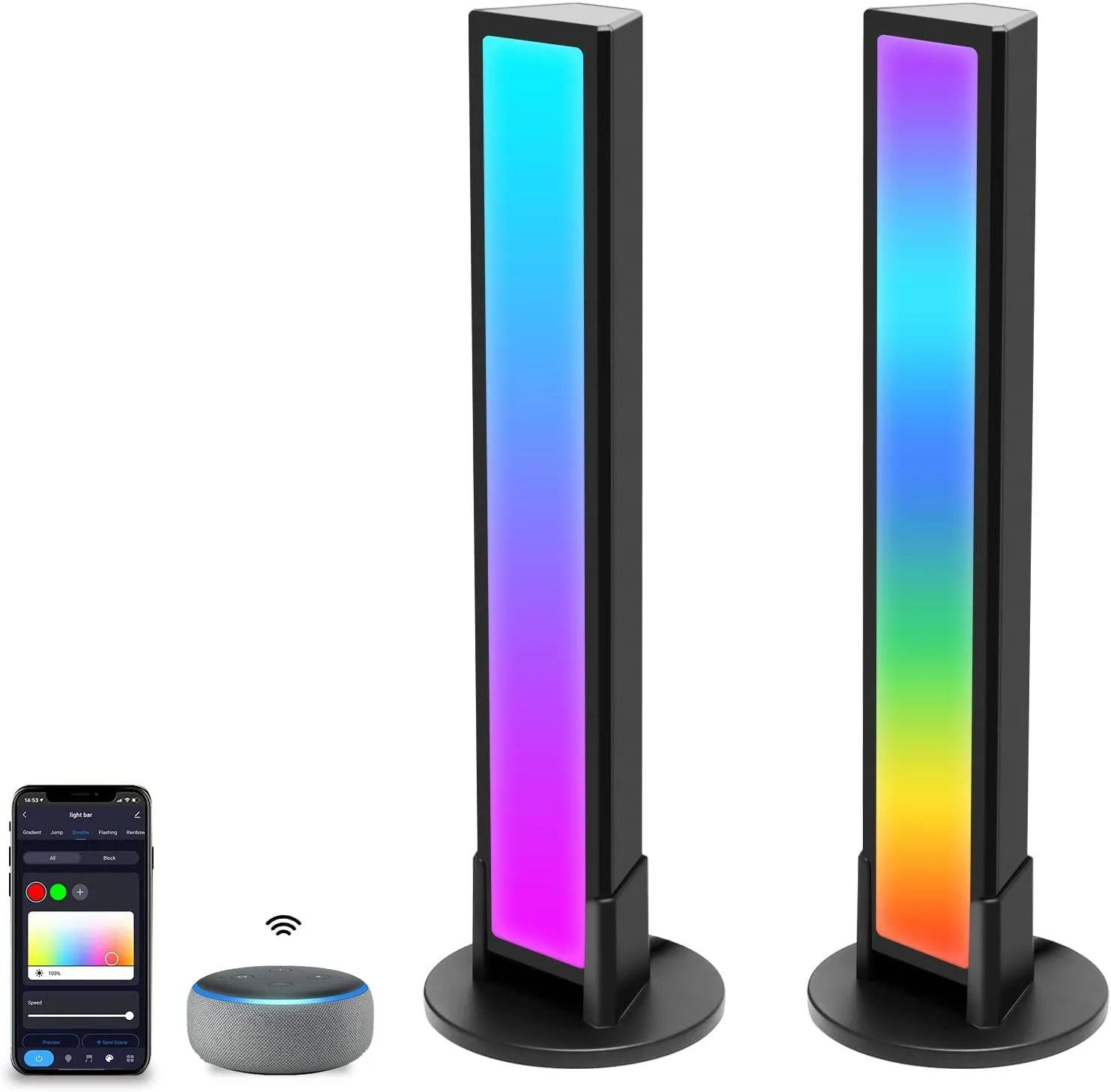 RGBIC Smart Light Bars Work with Alexa