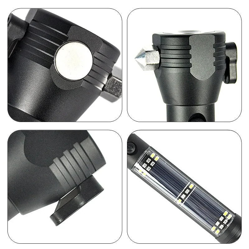 Roadside HERO ™ 9-IN-1 Multi-Function Flashlight / Survival Tool / Power Bank / Solar & USB