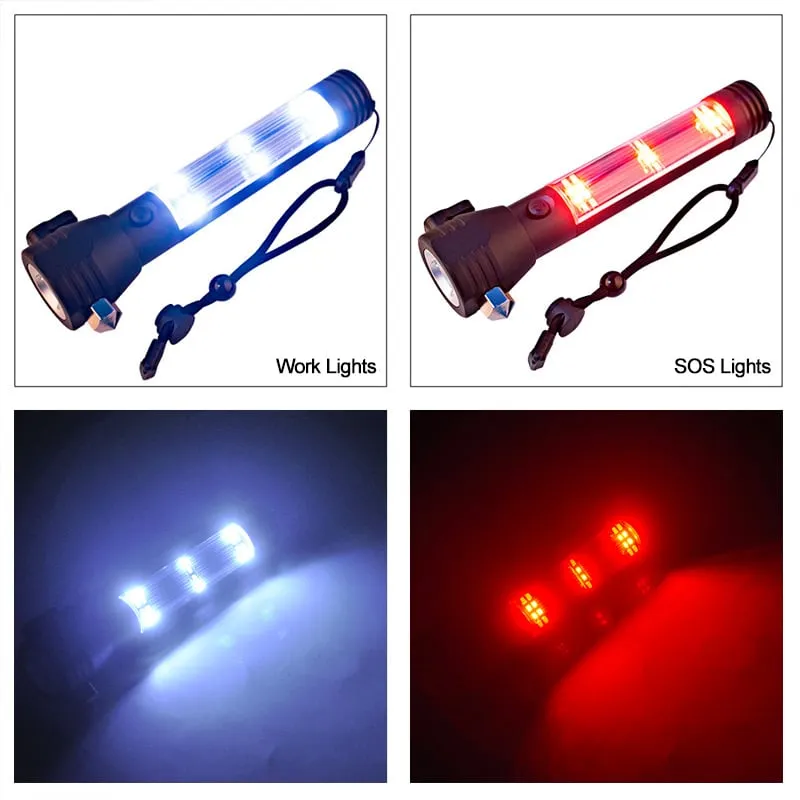 Roadside HERO ™ 9-IN-1 Multi-Function Flashlight / Survival Tool / Power Bank / Solar & USB