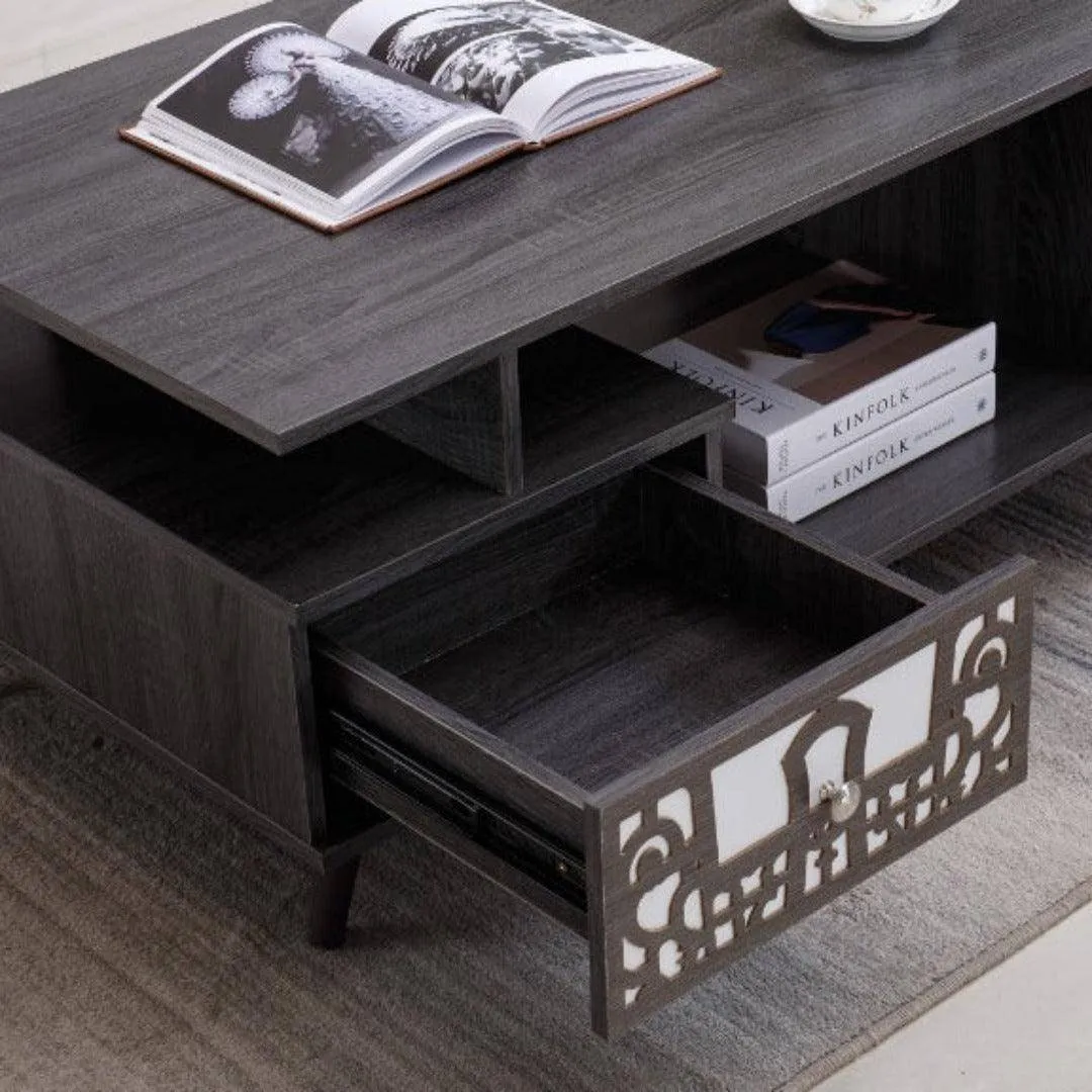 Rustic Coffee Table Grey Wood - CT-103