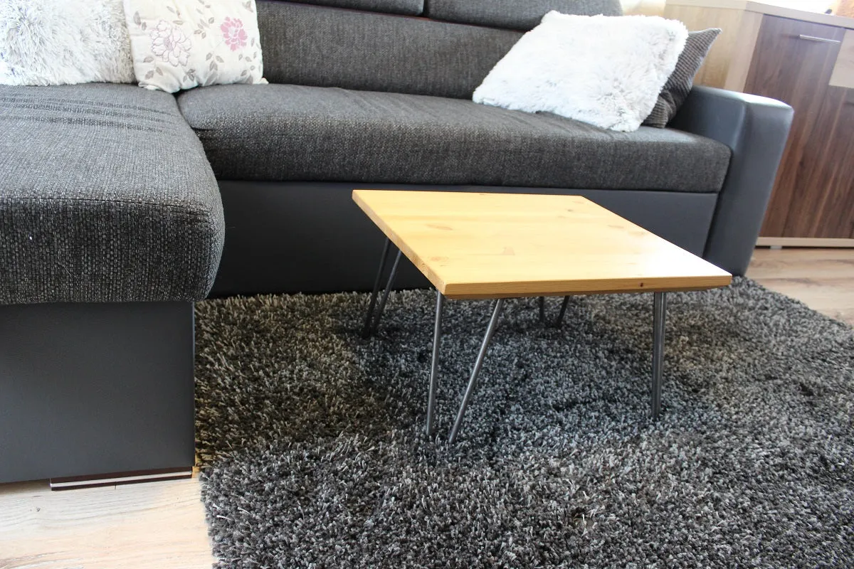 Rustic Industrial Coffee Table, Square  Low Table, Side Table, Made with Solid Wood - Available in many Colours!