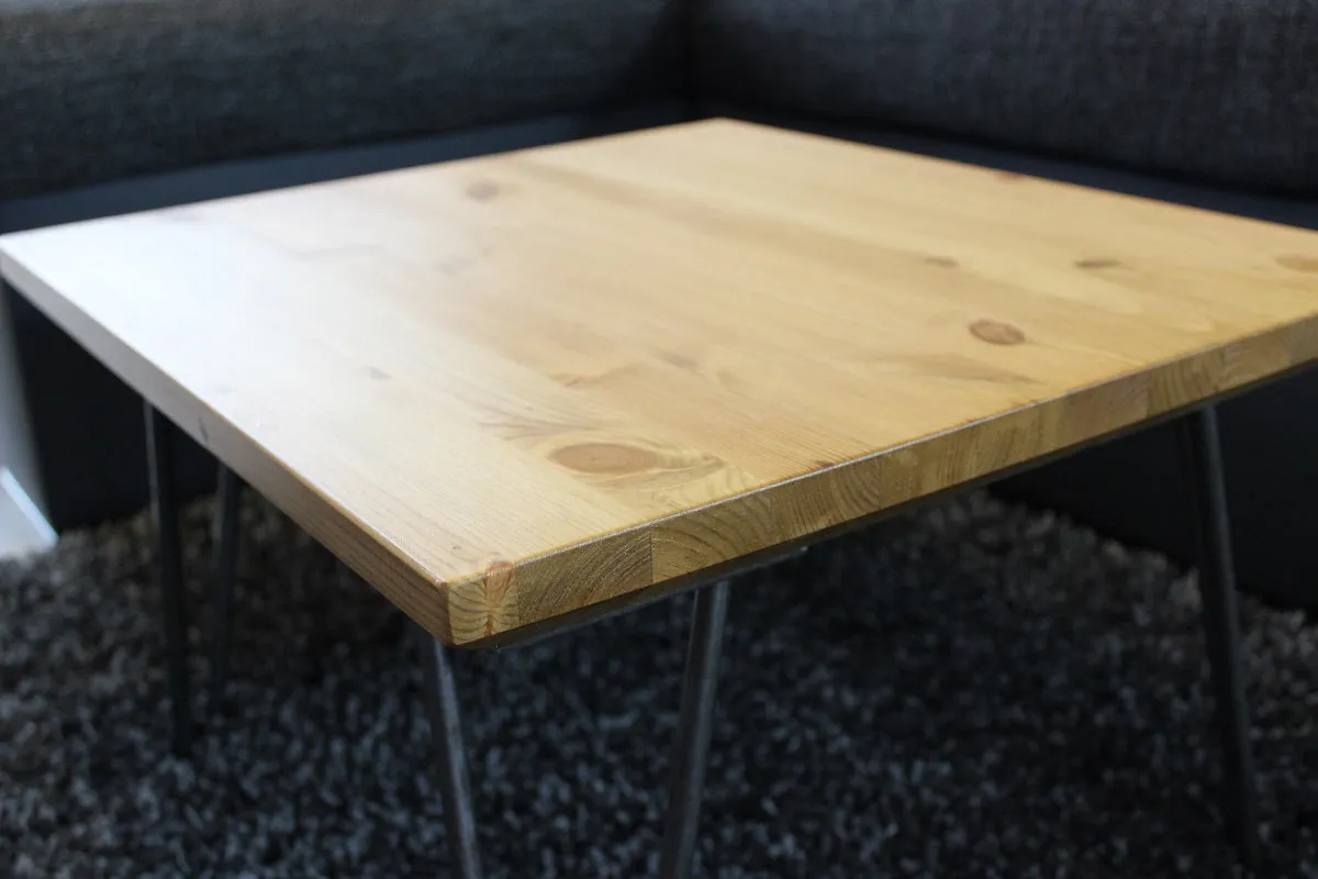 Rustic Industrial Coffee Table, Square  Low Table, Side Table, Made with Solid Wood - Available in many Colours!