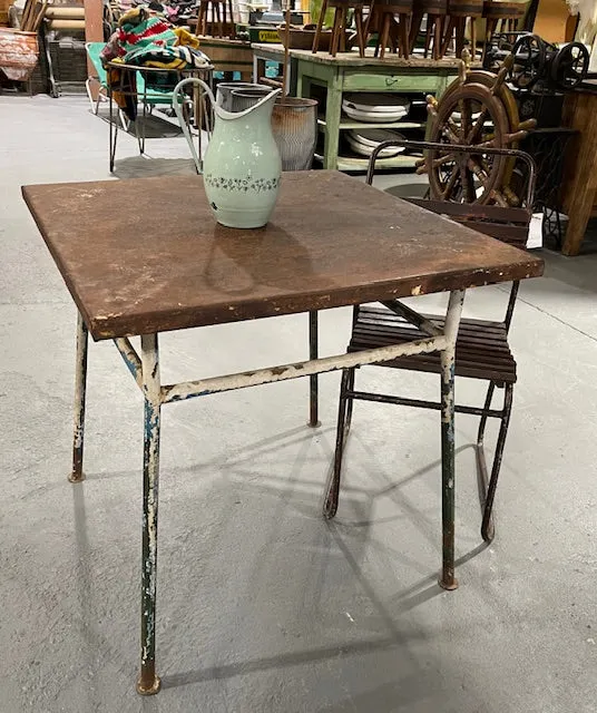 Rustic Metal  Garden Table   #5876